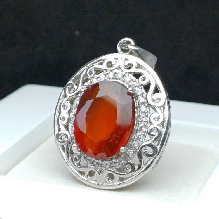 مدال توگردنی نقره گارنت اصلی