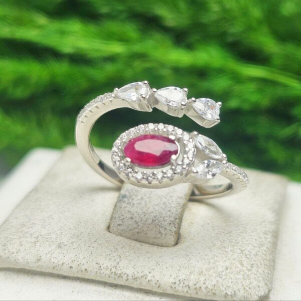 انگشتر نقره زنانه یاقوت قرمز اصلی