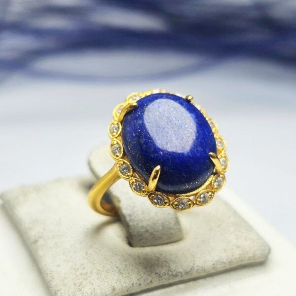 انگشتر نقره زنانه لاجورد افغانی اصلی