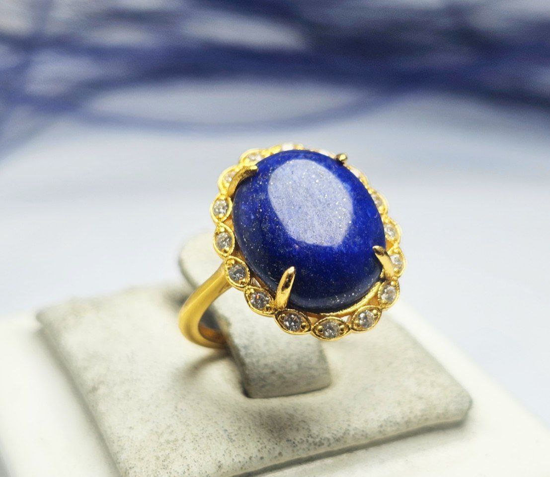 انگشتر نقره زنانه لاجورد افغانی اصلی انگشتر نقره زنانه لاجورد افغانی اصلی