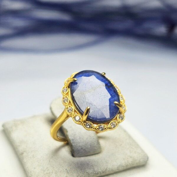 انگشتر نقره زنانه یاقوت کبود اصلی