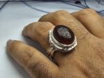 انگشتر نقره عقیق یمنی حکاکی شده