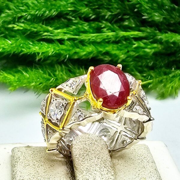 انگشتر نقره زنانه یاقوت قرمز آفریقایی اصلی