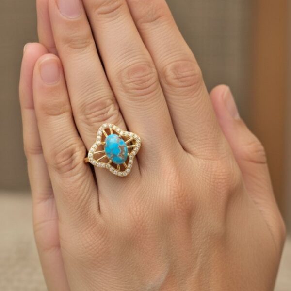 انگشتر نقره زنانه فیروزه نیشابور اصلی