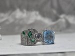 انگشتر نقره زنانه توپاز آبی سوئیسی اصلی - Image 4