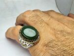 انگشتر نقره یشم سبز اصل - Image 5