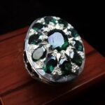انگشتر نقره توپاز سبز اصل