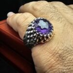 انگشتر نقره آمیتیست اصل - Image 3
