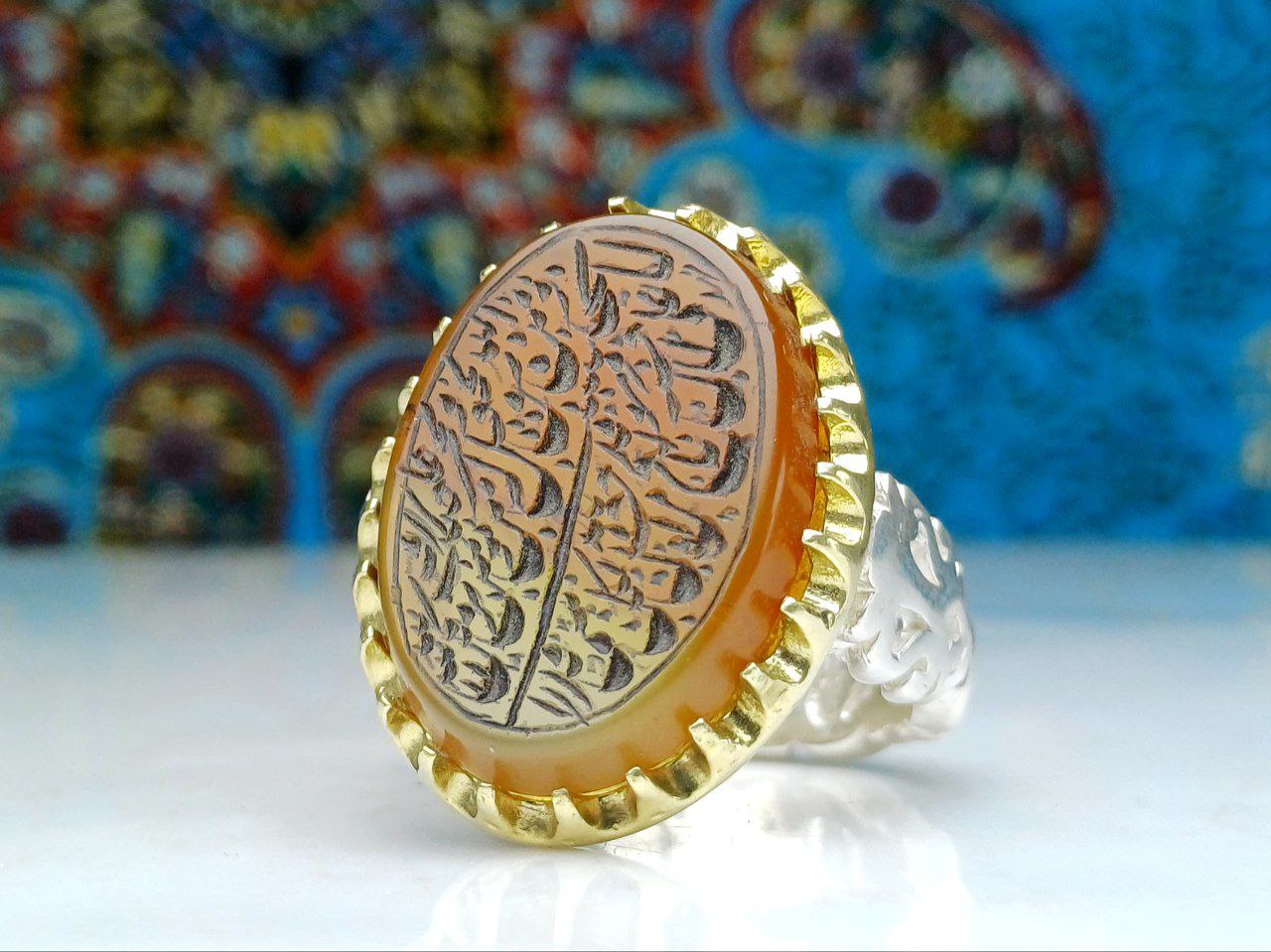 photo_1_2024-05-31_12-10-10.jpg انگشتر نقره عقیق قرمز خراسانی حکاکی و من یتق الله - Image 1