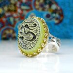 انگشتر نقره عقیق سبز اصل حکاکی امام حسنی ام