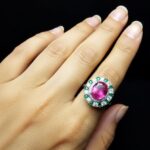 انگشتر نقره زنانه یاقوت قرمز  اصلی
