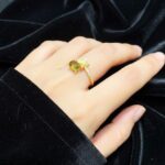 انگشتر نقره زنانه ترمالین سبز اصلی