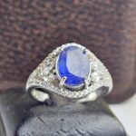 انگشتر نقره زنانه یاقوت کبود - Image 2
