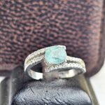 انگشتر نقره زنانه آکوامارین آبی - Image 2