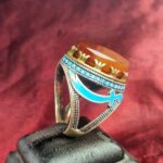 انگشتر نقره عقیق زرد یمنی - Image 3