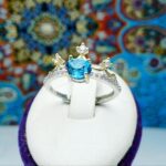 انگشتر نقره زنانه توپاز لندن اصل فنسی تراش