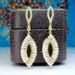 گوشواره جواهری آبکاری طلایی
