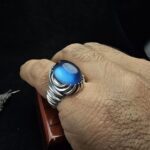 انگشتر نقره آکوامارین آبی اصل - Image 3