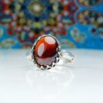 انگشتر نقره گارنت اصلی دامله تراش