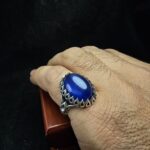انگشتر نقره یاقوت استار آبی اصل - Image 3