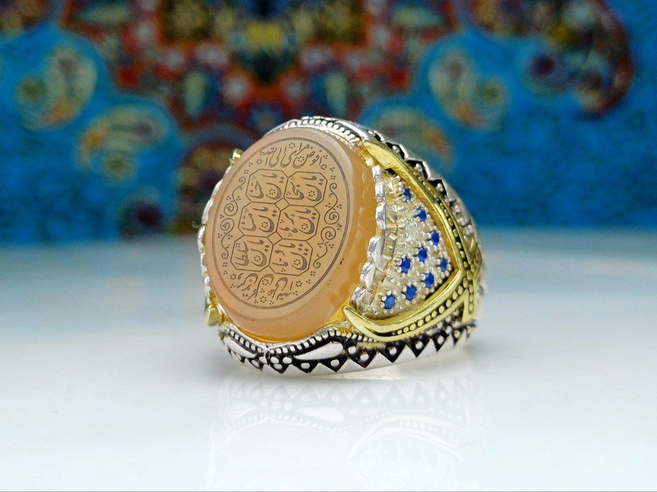 photo_3_2024-06-05_17-09-41.jpg انگشتر نقره عقیق یمن اصل حکاکی اسماء الله - Image 1