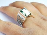 انگشتر نقره موزانایت اصلی چهارگوش (الماس روسی) - Image 3