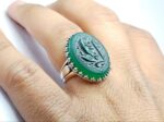 انگشتر نقره عقیق سبز حکاکی یا زینب مددی - Image 2