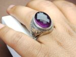 انگشتر نقره آمیتیست اصلی فنسی تراش - Image 3