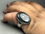 انگشتر نقره حدید خطی یا علی - Image 3