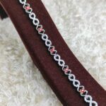 دستبند طرح بی نهایت با نگین گارنت