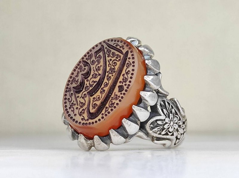 productimage-3599-1.jpg انگشتر عقیق زرد یمنی اصل حکاکی حسبی الله - Image 1