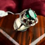 انگشتر نقره توپاز سبز اصل