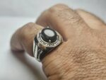 انگشتر نقره یشم سبز یمنی اصلی - Image 3