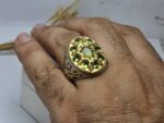انگشتر نقره ۹ نگین زبرجد اصلی